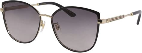 Gucci GG 0589SK 001 Black Gold Metal Cat